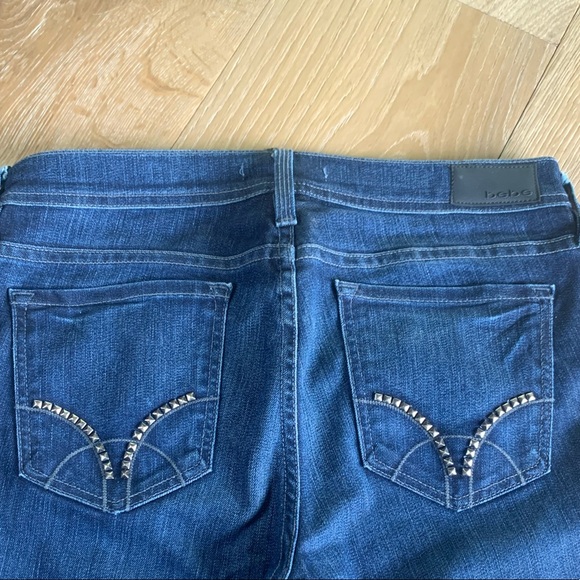 BEBE (original) Studded Pocket Dark Denim ! - Picture 8 of 10